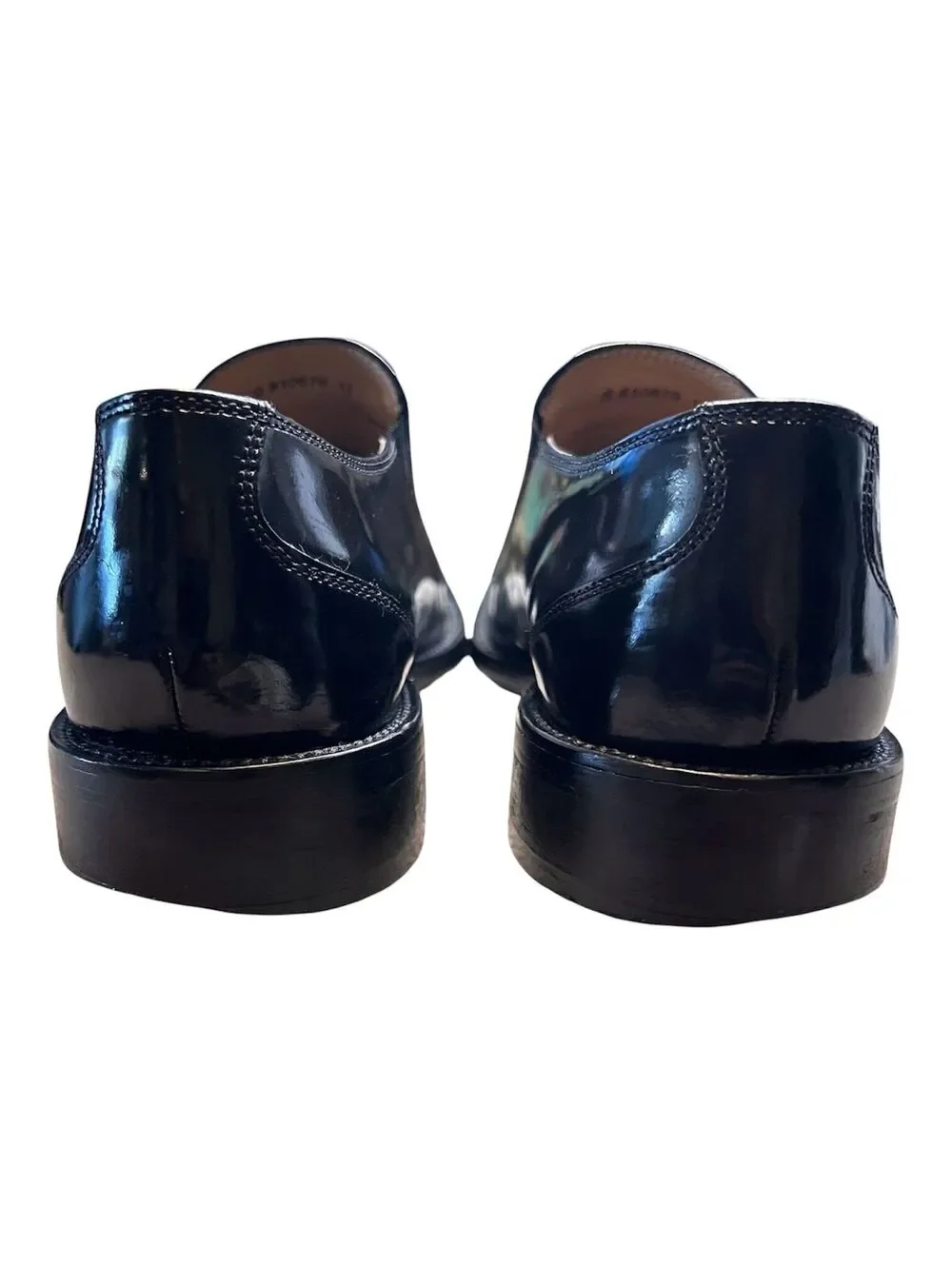 VTG Kenneth Cole New York Blk Leather Square Toe Slip On Loafers Mens Size 11.5